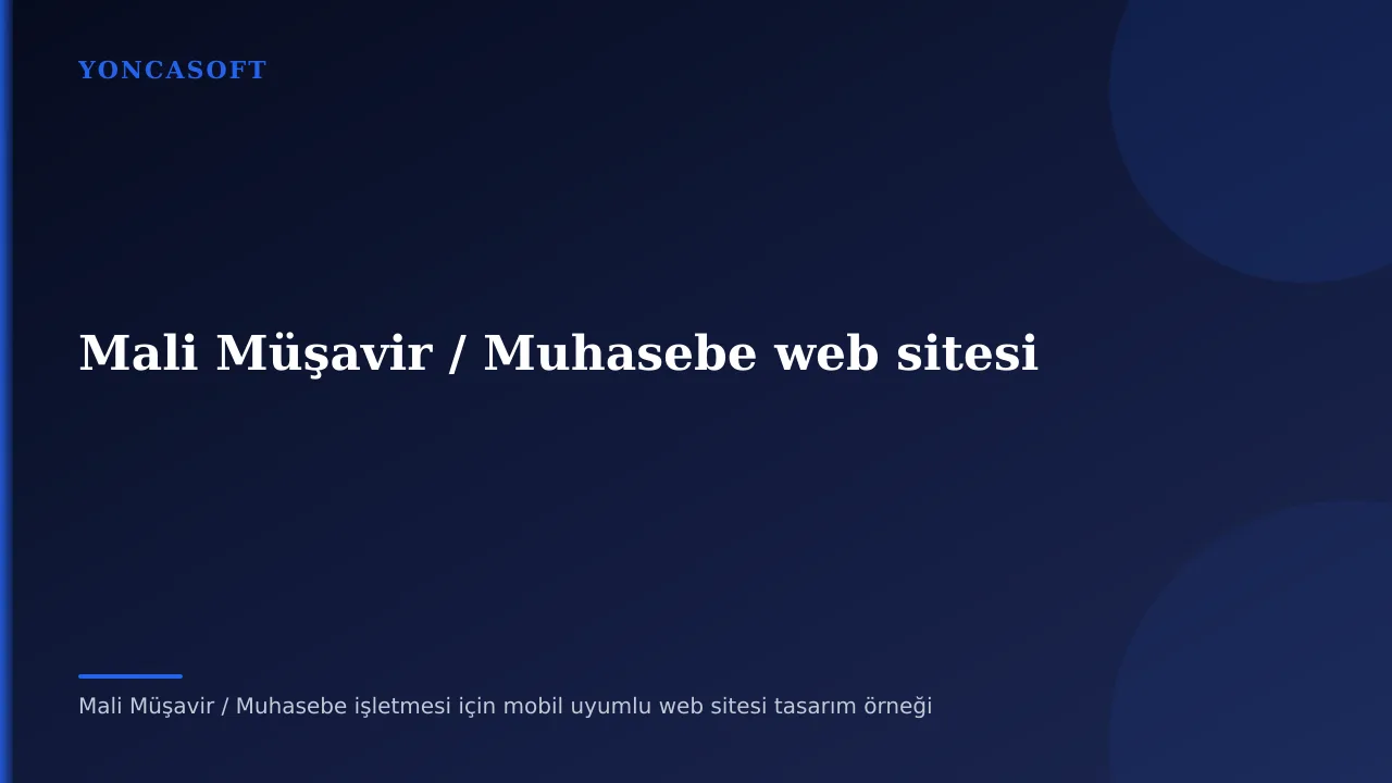 Mali Müşavir / Muhasebe işletmesi için mobil uyumlu web sitesi tasarım örneği