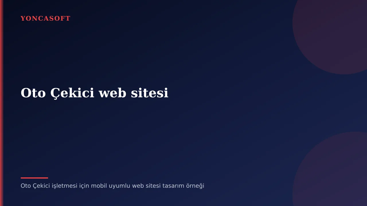 Oto Çekici işletmesi için mobil uyumlu web sitesi tasarım örneği